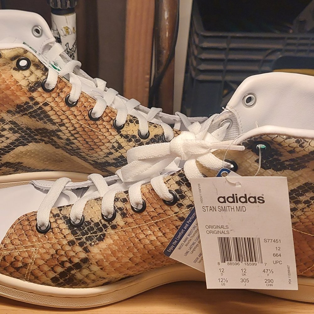 Adidas ORIGINALS Stan Smith Mid Snake Print NWT